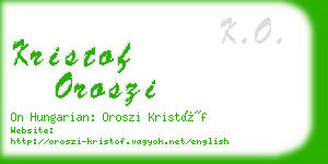 kristof oroszi business card